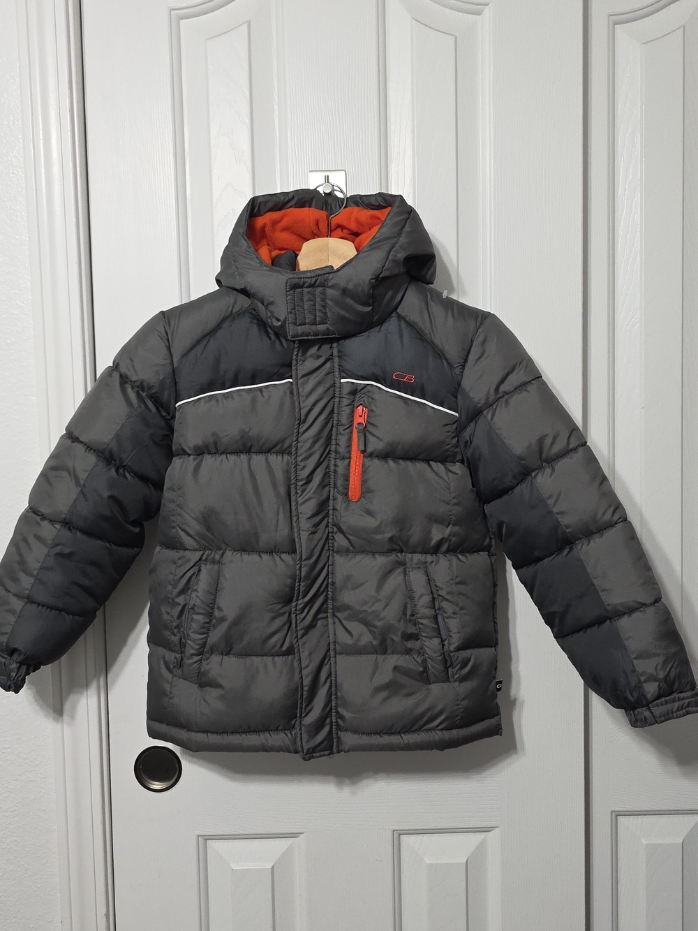 Boys Gray Puffer Jacket, 7